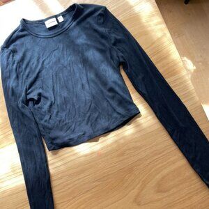 Aritzia Sunday Best Bliss Cropped Longsleeve Black Size XS